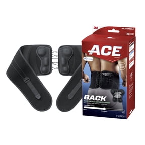 ACE Brand Quick-Lace Adjustable Back Support, Black, 1 Support