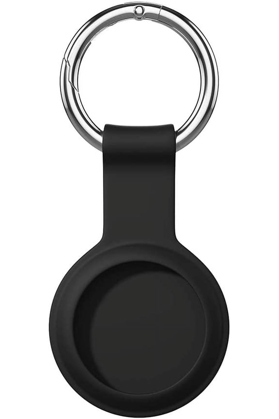 Secure Holder Protector Case Compatible with Airtags Case with Key Chain Ring, Black