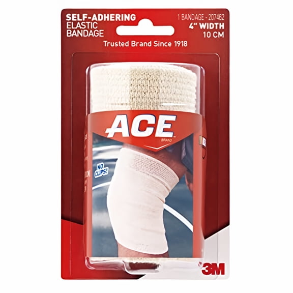 ACE Self-Adhering Elastic Bandage, 4 Inches (Pack of 8)