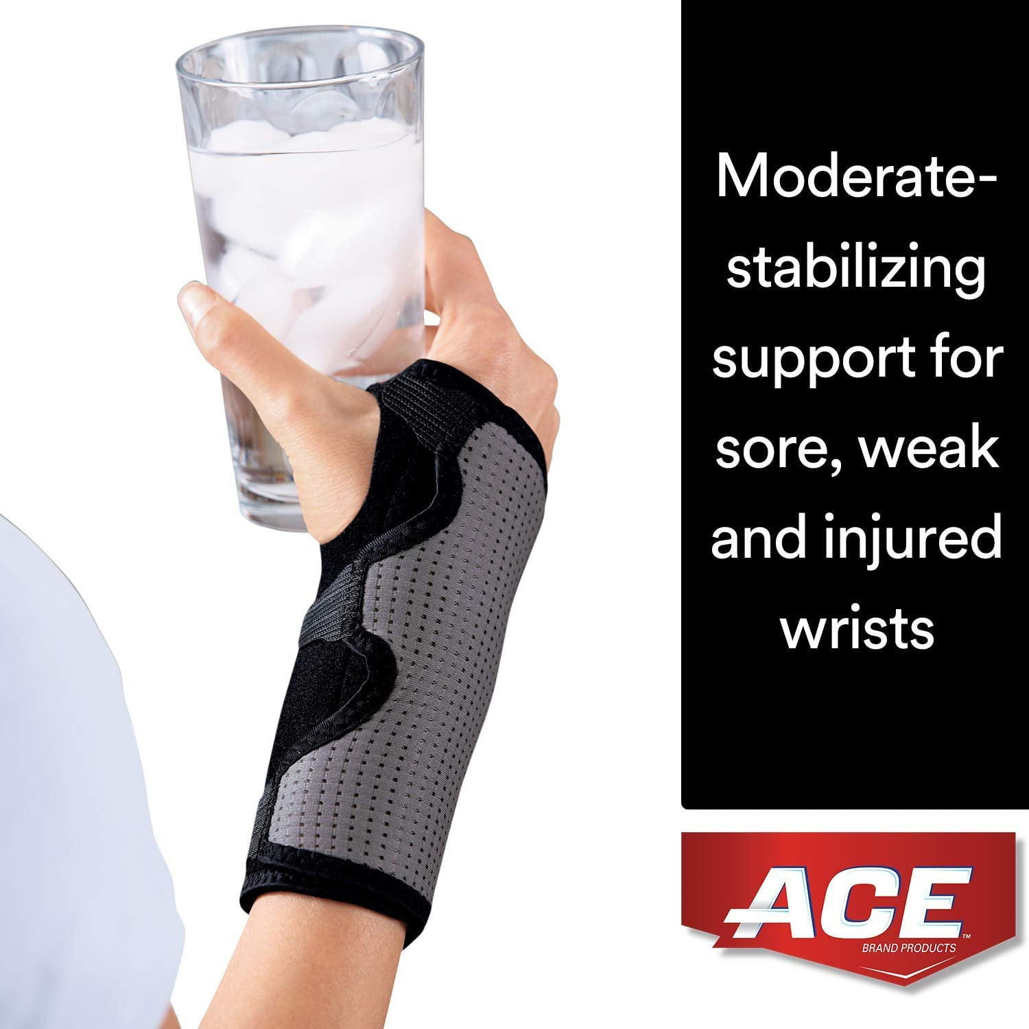 ACE Splint Wrist Brace, Reversible, One Size Adjustable 