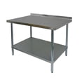 thumbnail image 1 of ACE WT-EB3030 Commercial Work Table with Stainless Steel Top, 1 Galvanized Undershelf, 1-1/2" Backsplash & Adjustable Bullet Feet, 30"W x 30"L x 35"H, ETL Certified, 1 of 3