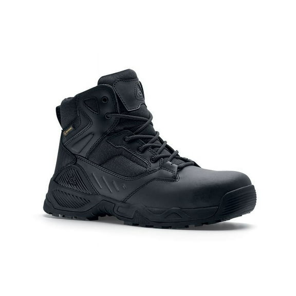 ACE Work Boots Defender, Men's 6" Nano Composite Toe (NCT) Work Boots, Slip Resistant, Water Resistant, Black