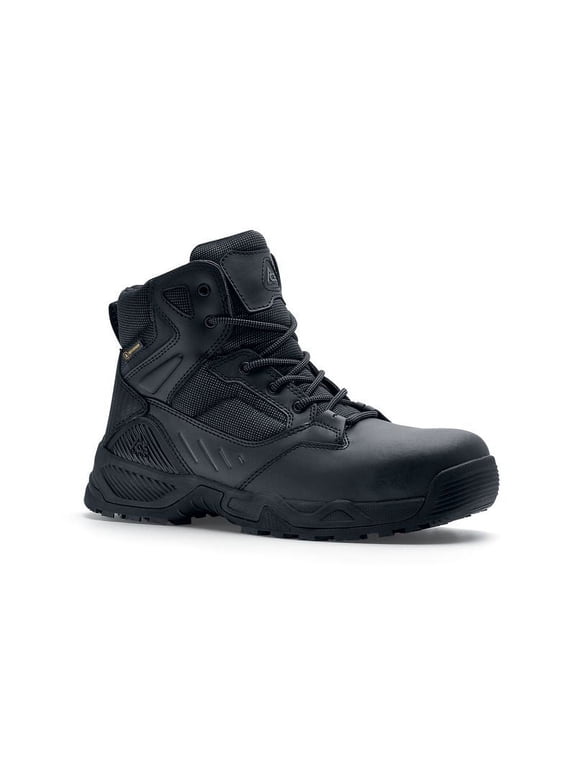 Work Boots Defender, Men's 6" Nano Composite Toe (NCT) Work Boots, Slip Resistant, Water Resistant, Black