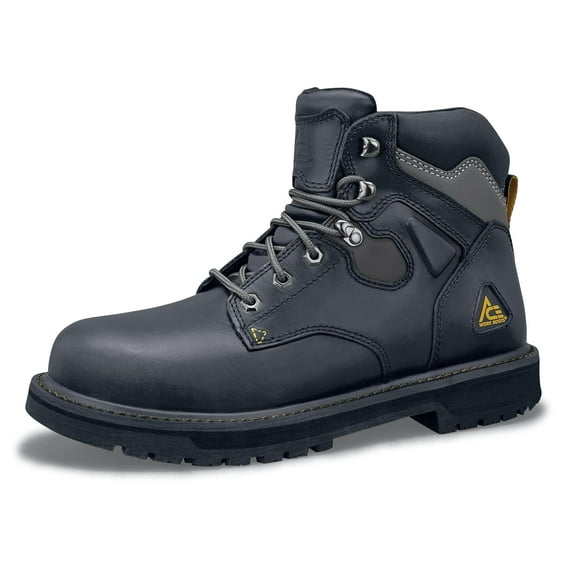 ACE Work Boots Providence, Men's Steel Toe (ST) Slip Resistant Work Boots, Water Resistant, Black, 11