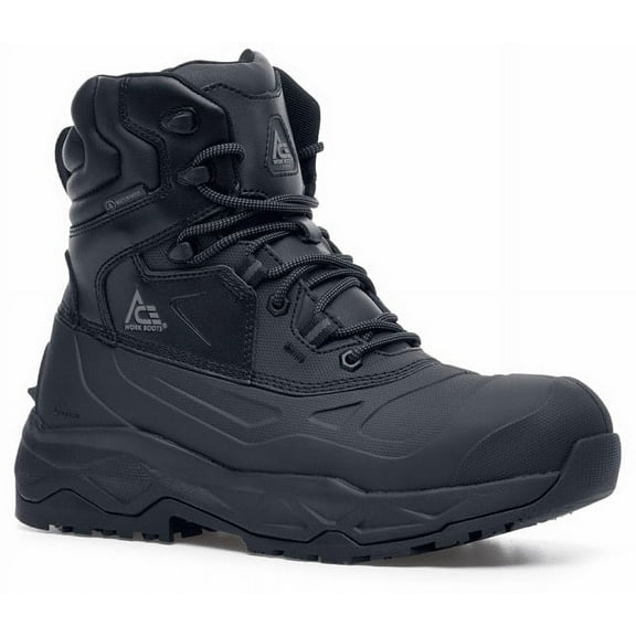 ACE Work Boots by SFC, Fargo II, Men's Soft Or Composite Toe Work Boots, Slip Resistant and Waterproof, Black