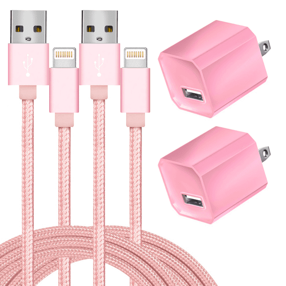 ACE iPhone Charger MFi Certified Cable to USB Fast Charging Data Sync Transfer Cable with 2Pack USB Wall Charger Travel Plug Compatible iPhone 12/11/11 Pro/Xs/XR/X/8/8Plus More
