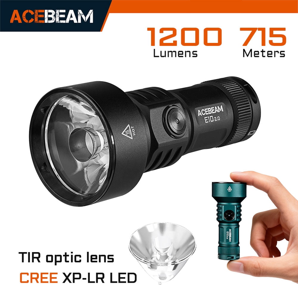 ACEBEAM E10 2.0 Long-Range EDC Flashlight Compact USB Rechargeable Light For Camping With Strobe Mode TIR Optic Flashlights