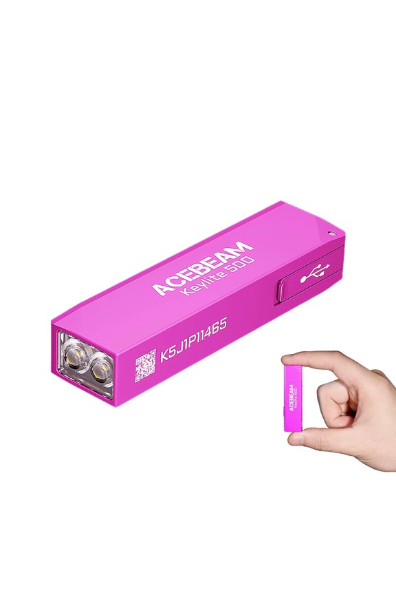 Keylite 500 EDC Rechargeable Keychain Flashlight, Compact Dual LED Portable Flashlight with Strobe Mode for Camping, Work, Outdoor & Daily Use