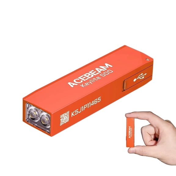 ACEBEAM Keylite 500 EDC Rechargeable Keychain Flashlight, Compact Dual LED Portable Flashlight with Strobe Mode for Camping, Work, Outdoor & Daily Use
