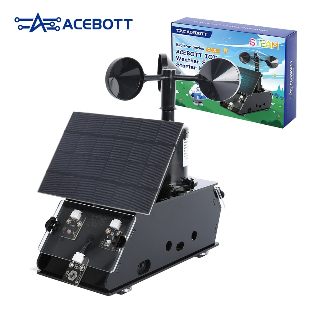 ACEBOTT IOT Weather Station Starter Kit Wind Speed Temperature Humidity Monitor Weather Forecast and Barometer for ESP32 Arduino