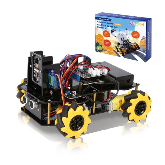 ACEBOTT Smart Robot Camera Car Kit 4WD Remote Control Car Compatible with Arduino IDE Electronic Programming Project STEM Education Science Coding Kit