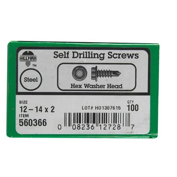 ACEDS 12-14 x 2 in. Hex Washer Head Self Drilling Screw