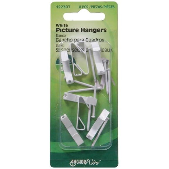 ACEDS 20 lbs Picture Hanger White - Card of 8- pack of 10