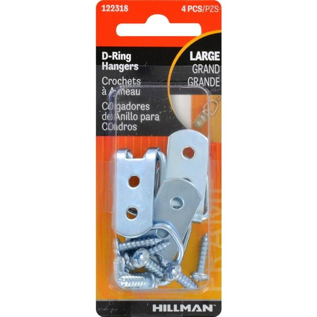 ACEDS  Steel D-Ring Hanger - Large - Card of 4- pack of 10