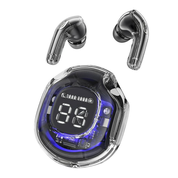 ACEFAST TWS Wireless Bluetooth Earbuds Bass Stereo Noise Reduction Headset with Mic in Ear Headphones for Iphone/Android (Bright Black)