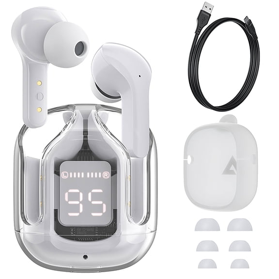 ACEFAST True Wireless Earbuds Bluetooth Headphones Waterproof Stereo Noise Cancelling with Mic and LED Charging Case in Ear Headset for Sport Android/iOS (Modern Grey)