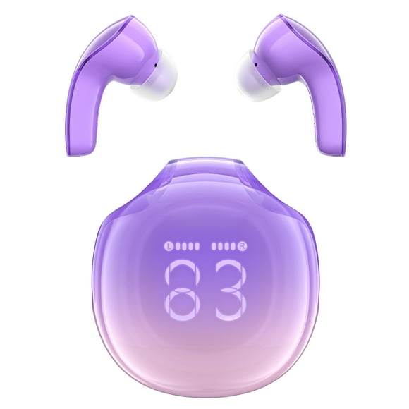 ACEFAST Wireless Earbuds Bluetooth 5.3 Noise Reduction TWS In-Ear Headset with LED Battery Display for Android/iOS  (Purple)