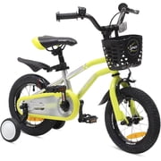 ACEGER 16 Inch Boys Bike with Basket and Training Wheels for Ages 5-8, Green
