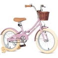 thumbnail image 1 of ACEGER 16 Inch Girls Bike with Basket, Pink, Training Wheels, Ages 4-8, 1 of 5