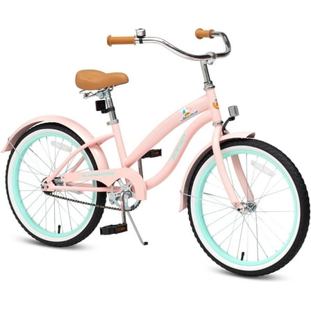 ACEGER 20 Inch Beach Cruiser Bike for Girls Ages 9-13, Pink