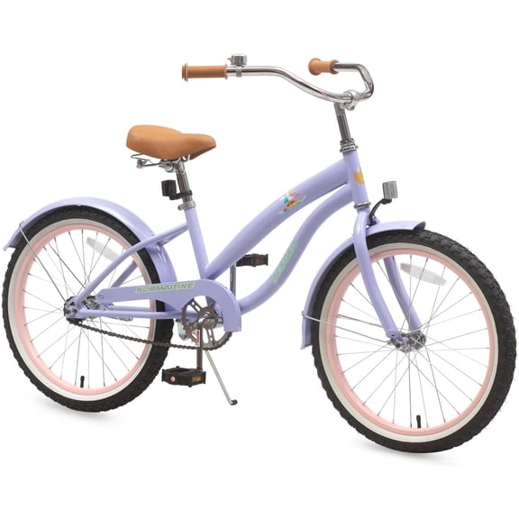 ACEGER 20 Inch Beach Cruiser Bike for Girls Ages 9-13, Purple