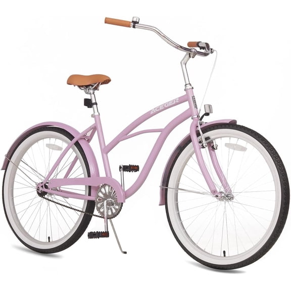 ACEGER 24 inch woman cruiser bike single speed bicycle, Pink