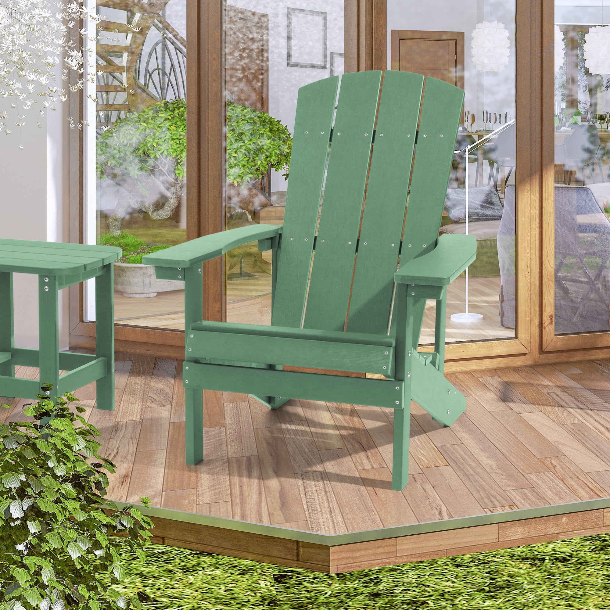 ACEGOSES 1 Pcs Faux Wood Adirondack Chair Weather Resistant for Patio Garden Backyard Porches and Indoors Purple Walmart