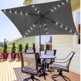 thumbnail image 1 of ACEGOSES 10 x 6.5ft LED Rectangle Outdoor Patio Deck Market Outside Table Umbrellas with Non-Fading Polyester Canopy,Cold Gray, 1 of 10