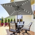 thumbnail image 1 of ACEGOSES 10 x 6.5ft LED Rectangle Outdoor Patio Deck Market Outside Table Umbrellas with Non-Fading Polyester canopy,Gray, 1 of 10