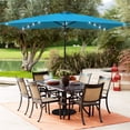 thumbnail image 1 of ACEGOSES 10 x 6.5ft LED Rectangle Outdoor Patio Deck Market Outside Table Umbrellas with Non-Fading Polyester canopy,Lake Blue, 1 of 9
