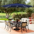 thumbnail image 1 of ACEGOSES 10 x 6.5ft LED Rectangle Outdoor Patio Deck Market Outside Table Umbrellas with Non-Fading Polyester canopy,Navy Blue, 1 of 8