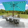 thumbnail image 1 of ACEGOSES 10 x 6.5ft LED Solar Outdoor Patio Rectangle Table Umbrellas with Non-Fading Canopy for Garden and Yard,Lake Blue, 1 of 9
