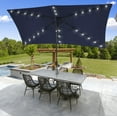 thumbnail image 1 of ACEGOSES 10 x 6.5ft LED Solar Outdoor Patio Rectangle Table Umbrellas with Non-Fading Canopy for Garden and Yard,Navy Blue, 1 of 9