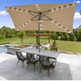 thumbnail image 1 of ACEGOSES 10 x 6.5ft LED Solar Outdoor Patio Rectangle Table Umbrellas with Non-Fading Canopy for Garden and Yard,Sand Brown, 1 of 9