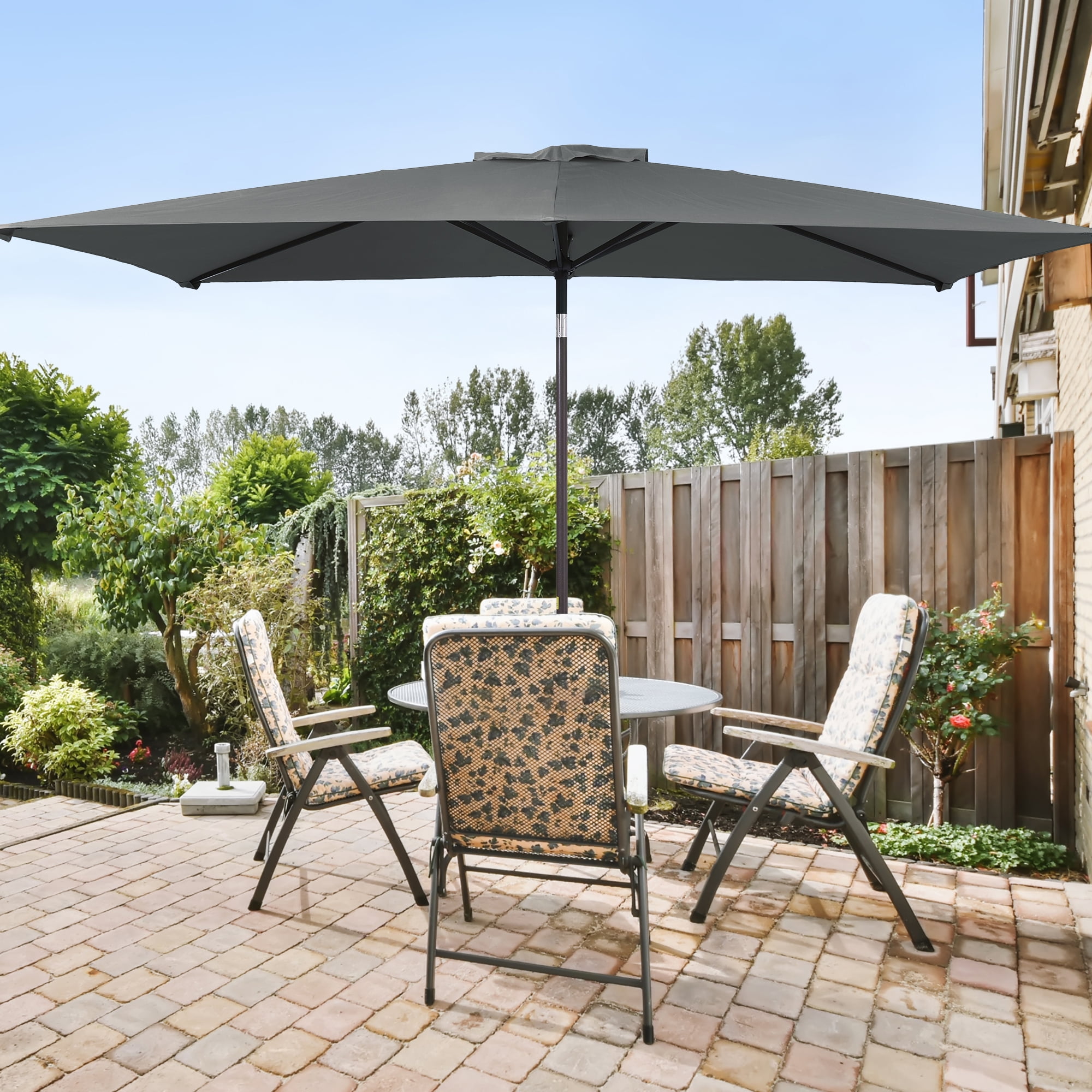 ACEGOSES 10 x 6.5ft Outdoor Patio Table Umbrella with Non-Fading canopy for Garden and Yard,Cold Gray