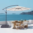 thumbnail image 1 of ACEGOSES 10ft Outdoor Offset Patio Hanging Umbrella with Steel Ribs for Deck, Balcony and Garden,white, 1 of 8