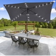 thumbnail image 1 of ACEGOSES 10x 6.5ft LED Solar Outdoor Patio Rectangle Table Umbrellas with Non-Fading Canopy for Garden and Yard,Anthracite, 1 of 9