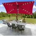 thumbnail image 1 of ACEGOSES 10x 6.5ft LED Solar Outdoor Patio Rectangle Table Umbrellas with Non-Fading Canopy for Garden and Yard,Red, 1 of 9