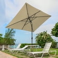 thumbnail image 1 of ACEGOSES 10x7ft Aluminum Frame Outdoor Patio Shade Market Rectangle Umbrellas with a Crank and Sturdy Ribs,Sand Brown, 1 of 9