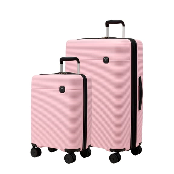 ACEGOSES 2-Piece Luggage Set (20" Carry-on / 28" Checked Luggage) Lightweight Hardside Suitcase with 360° Spinner Wheels, TSA Lock, Scratch-Resistant, Pedal Pink