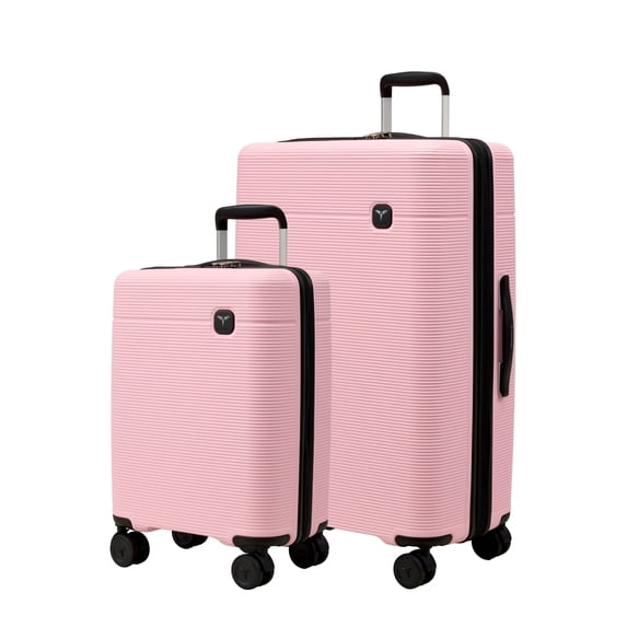 ACEGOSES 2-Piece Luggage Set (20" Carry-on / 28" Checked Luggage) Lightweight Hardside Suitcase with 360° Spinner Wheels, TSA Lock, Scratch-Resistant, Pedal Pink