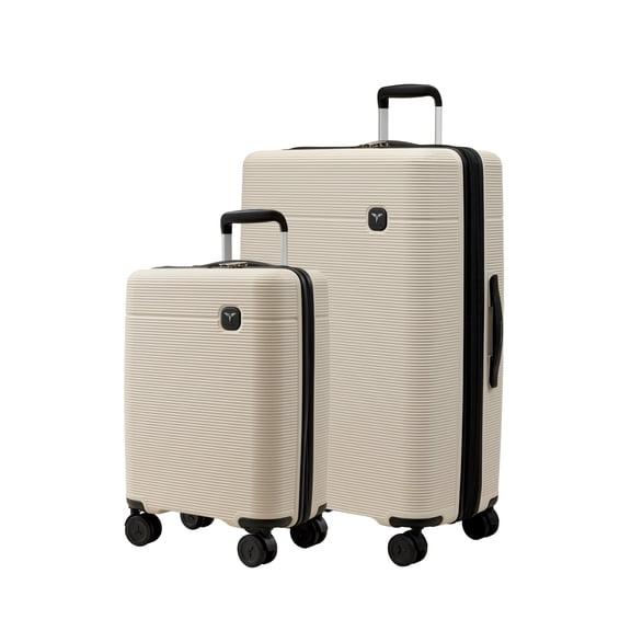 ACEGOSES 2-Piece Luggage Set (20" Carry-on / 28" Checked Luggage) Lightweight Hardside Suitcase with 360° Spinner Wheels, TSA Lock, Scratch-Resistant, Vanilla Bean