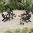 thumbnail image 1 of ACEGOSES Foldable Outdoor Adirondack Chairs Set of 4 with Cup Holder, 3-Position Adjustable HDPE Plastic for Patio, Fire Pit, Deck, Black, 1 of 8