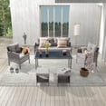 thumbnail image 1 of ACEGOSES 6-Piece Patio Sofa Set Widened Back and Arm PE Rattan Outdoor Furniture Set Suiting Backyard, Poolside and Patio,Light Gray, 1 of 5