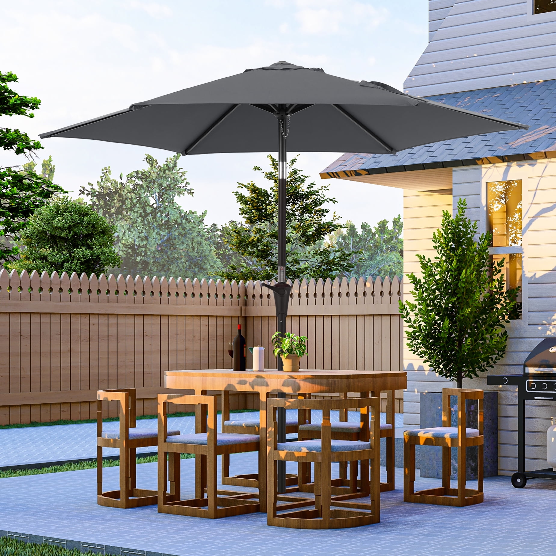 Best Choice 10ft Steel Patio Umbrella w/ Crank, Tilt Button Best Choice 10ft Steel Patio Umbrella w/ Crank, Tilt Button