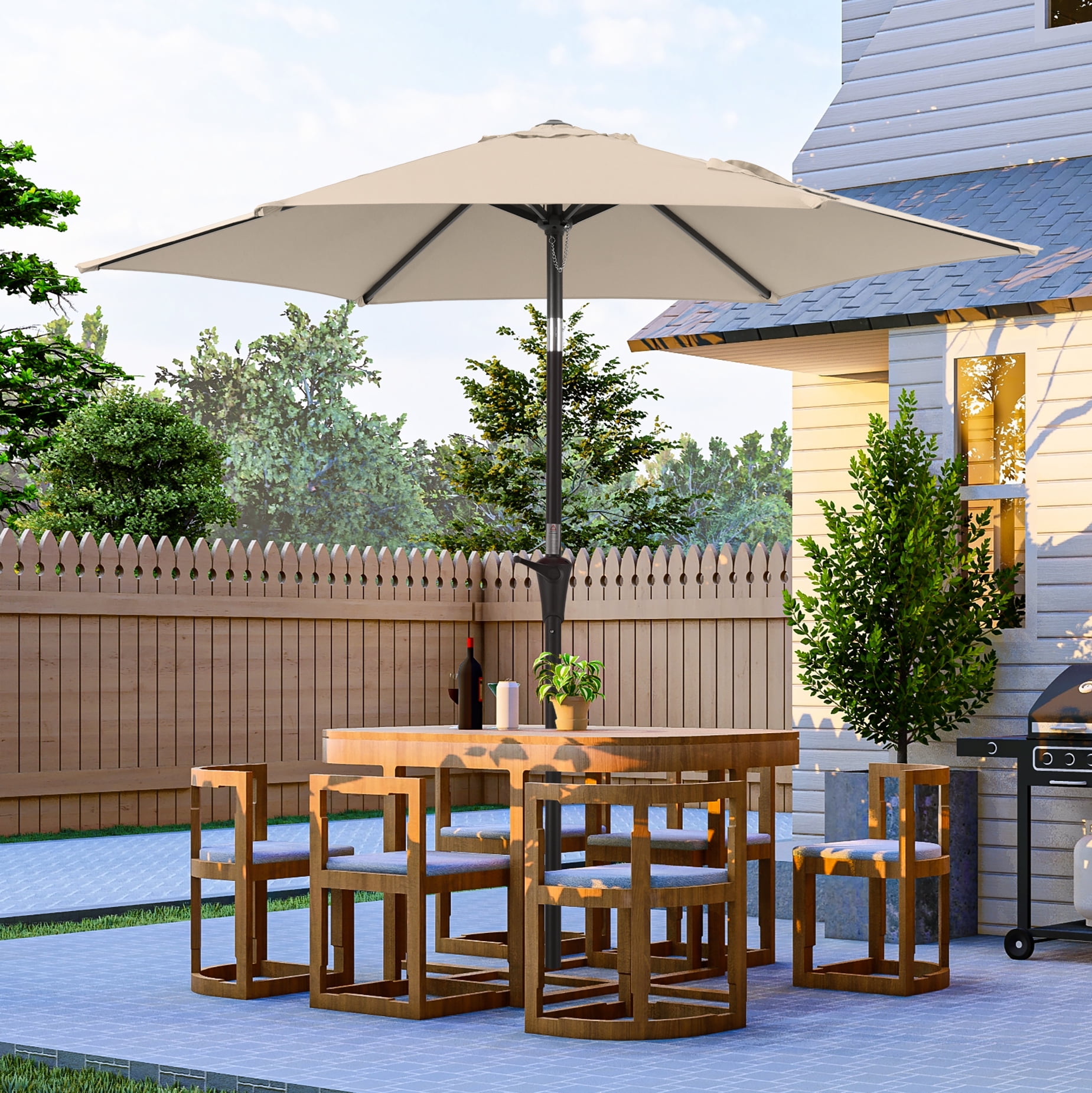 7.5 foot patio table umbrella ACEGOSES 7.5 FT Outdoor Patio Umbrella and Shade Market Table Umbrella for  Garden, Deck and Pool,Begie
