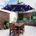 thumbnail image 1 of ACEGOSES 7.5ft LED Solar Outdoor Patio Market Table Umbrella with Polyester Canopy for Garden,Yard and Poolside,Royal Blue, 1 of 9
