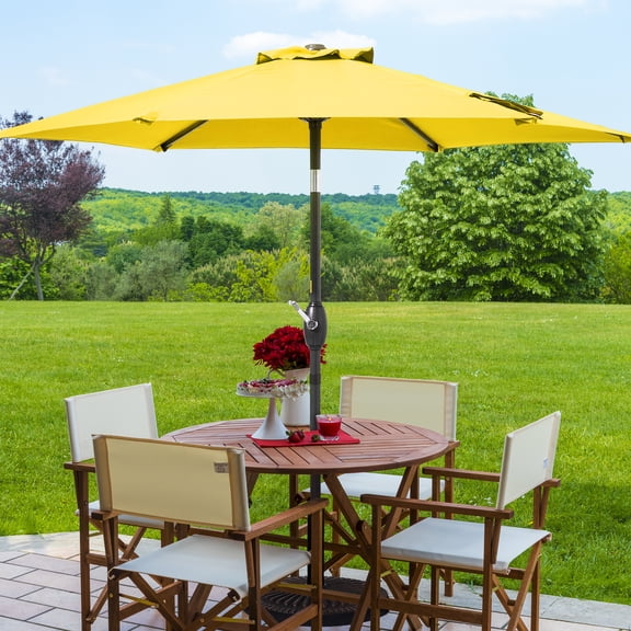 ACEGOSES 7.5ft Patio Outside Shade Table Umbrella for Yard, Garden, Poolside and Deck,Yellow