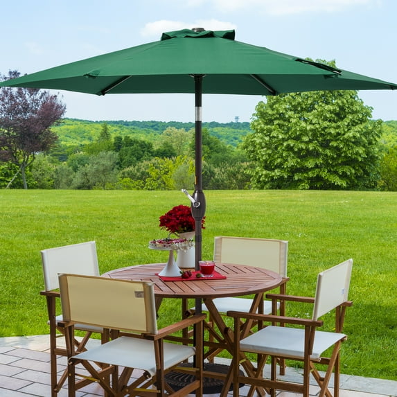 ACEGOSES 7.5ft Patio Umbrella, Outside Table Umbrellas With Non-Fading Polyester canopy, Dark Green