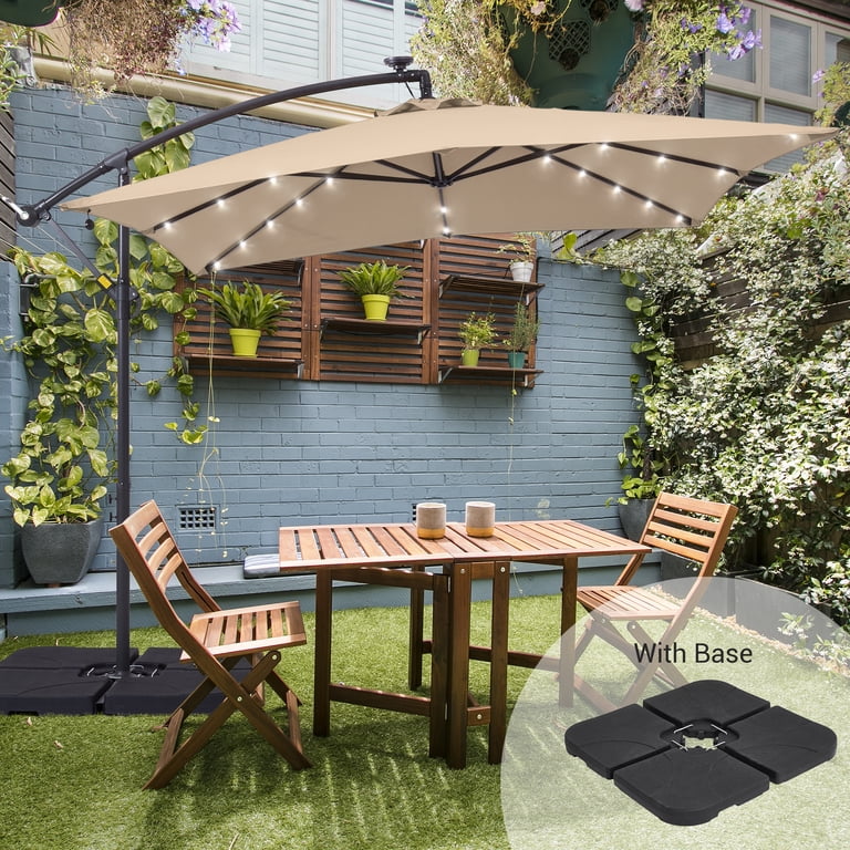 garden patio umbrella PURPLE LEAF Large Rectangular Porch Outside Cantilever Yard Umbrella Premium Canopy Best Choice Products 10ft 3-Tier Solar Patio Market Umbrella  Outdoor Sun Shade for Backyard  Deck  Poolside  Table w/ Woodgrain Pattern  LED Lights  Tilt Adjustment - Cerulean 8' x 10' Monterey Size:152